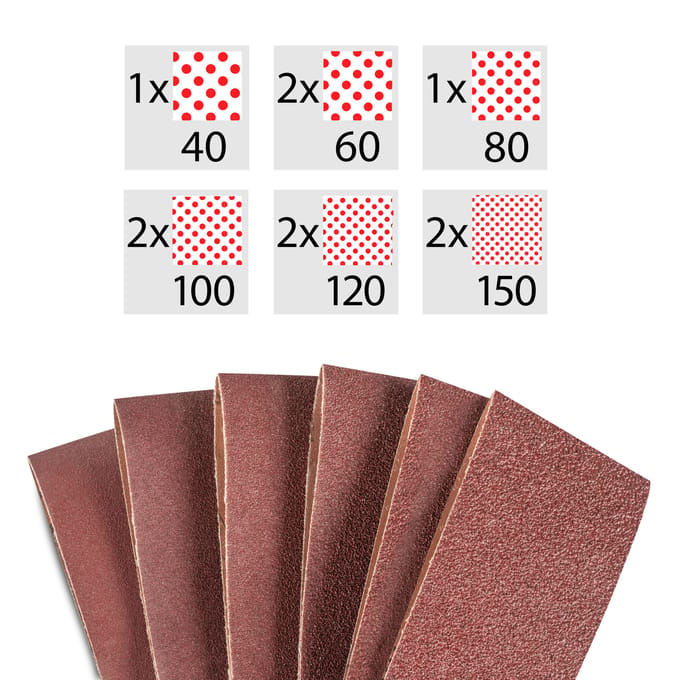 Set schuurpapier voor bandschuurmachine, 10-delig, 533x76mm