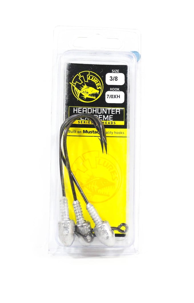 Tackle Tactics TT Head Hunter Extreme Jig Head 3/8 oz 7/0 XH 3/pak (1869) yellow