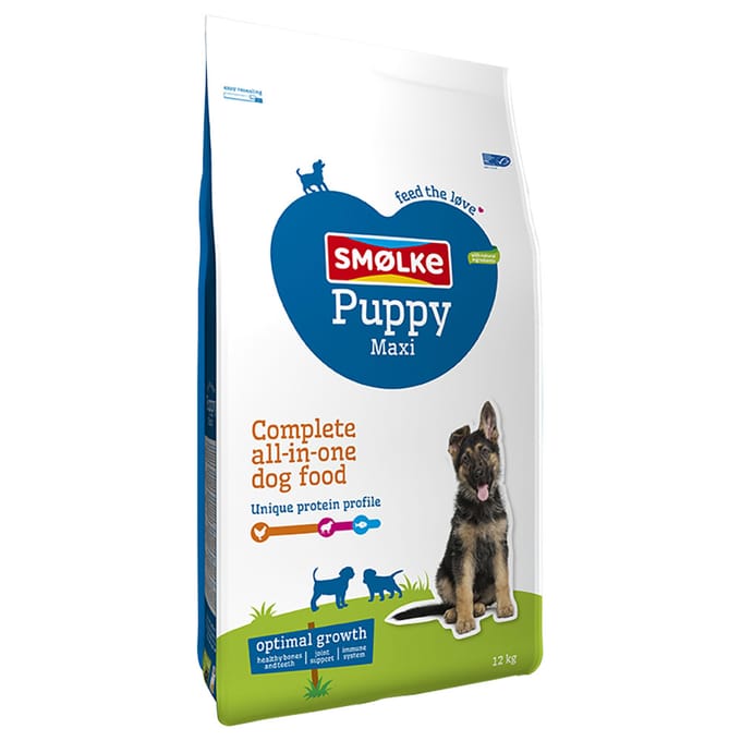 12kg Puppy Maxi Optimal Growth Smølke Hondenvoer