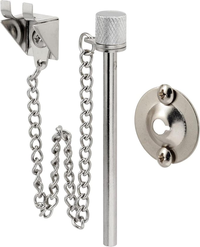 Deur Borgpen - Veiligheidspin - Deur Beveiligen - Gehard Staal - 2-5/8 Inch - Chroom
