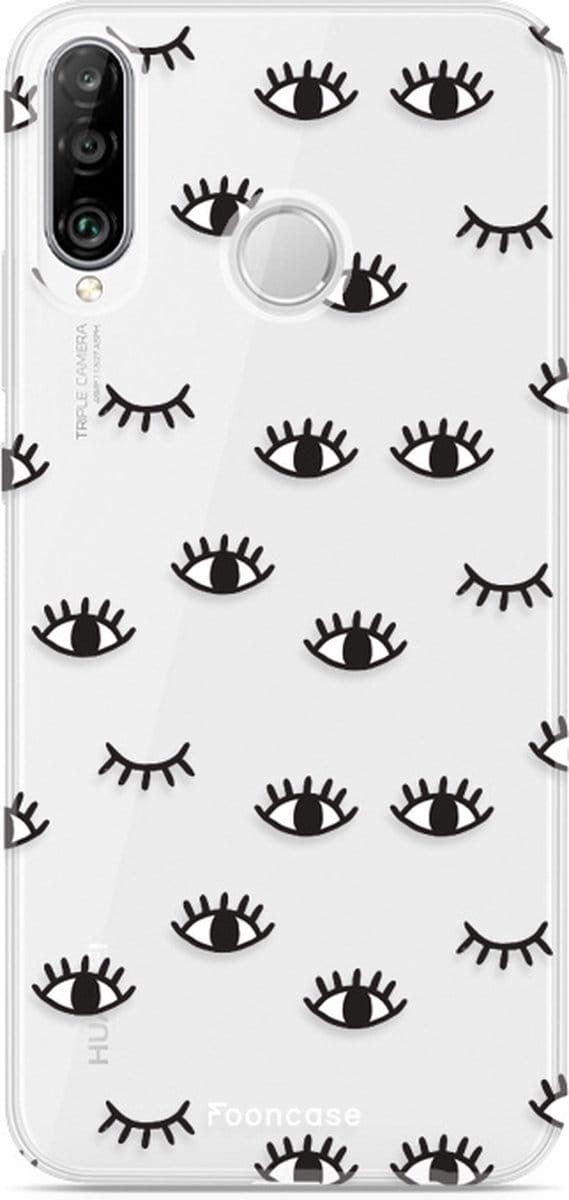Fooncase Hoesje Geschikt voor Huawei P30 Lite - Shockproof Case - Back Cover / Soft Case - Eyes / Ogen