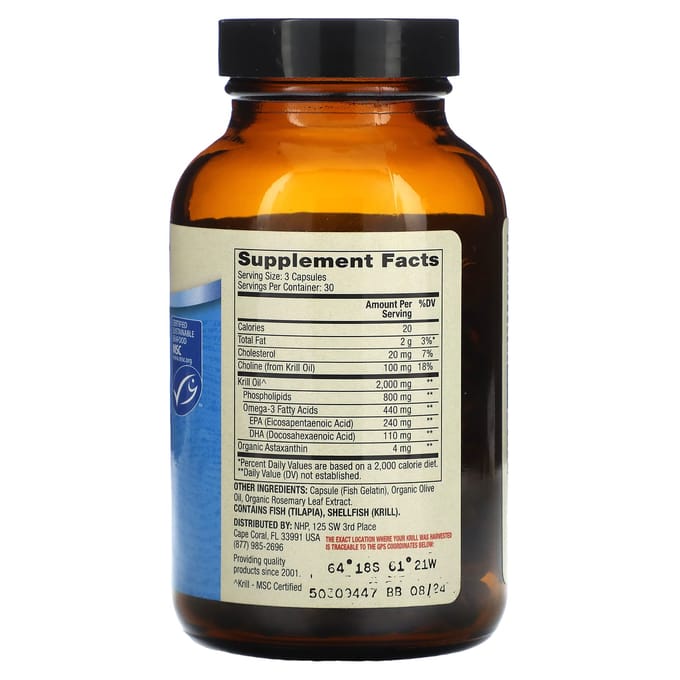 Dr. Mercola, Antarctische Krillolie, Dubbele Sterkte, 90 Capsules