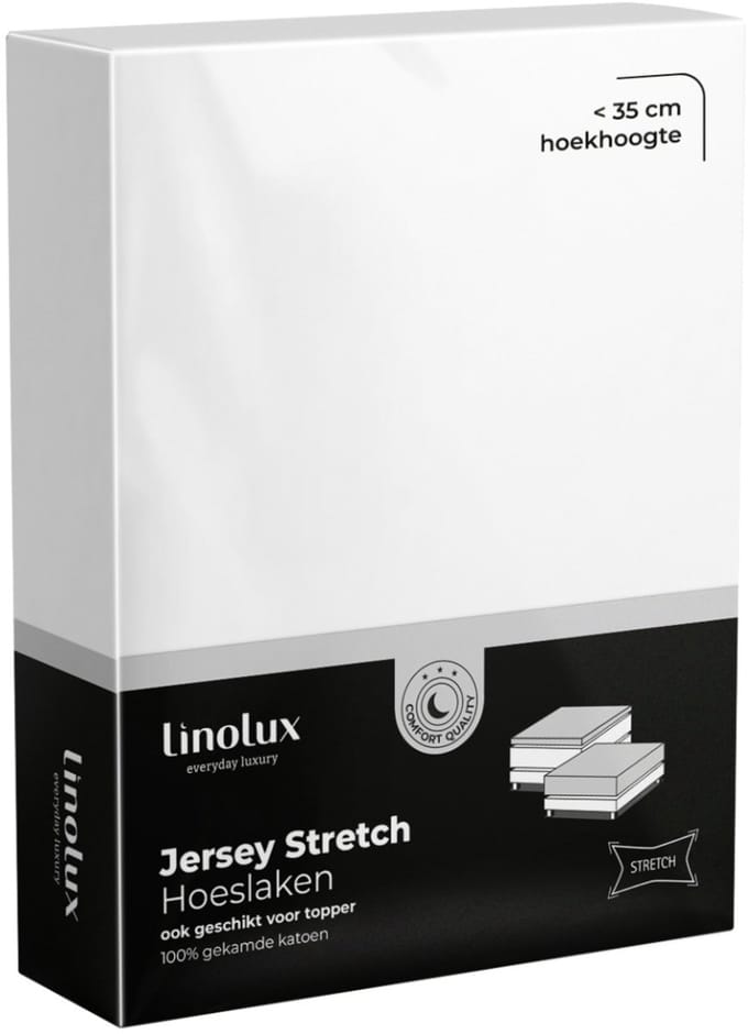 Linolux (topper) Hoeslaken Jersey White 90x200