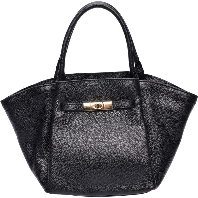 Roberta M Zwart Rundleer Tas