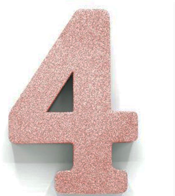 Tafeldecoratie verjaardag 4 rosegoud.