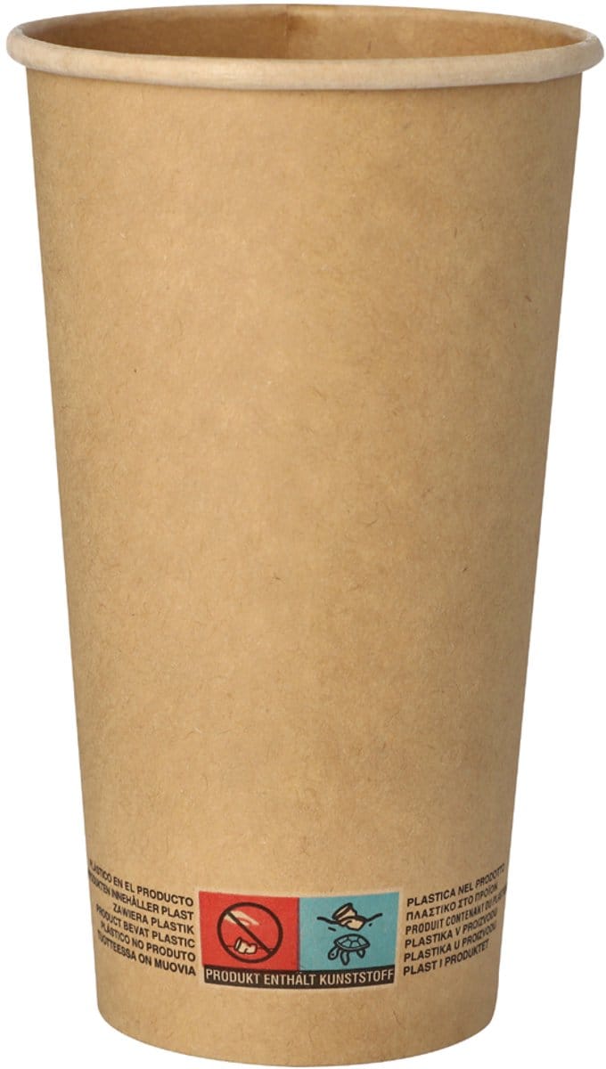 PAPSTAR Drinkbekers, Karton 0,5 l Ø 9 cm · 15 cm bruin - 1000 Stuks (20x50)