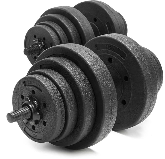 Actiget® Dumbellset - 20 KG - Complete Set - Thuis Sporten - Zwart