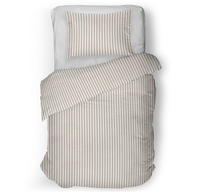 Snoozing Iris Dekbedovertrek - Eenpersoons - 140x200/220 cm - Beige