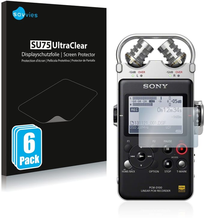 Savvies - Screenprotector voor Sony PCM D100 - Folie Beschermfolie transparant 6 Stuks