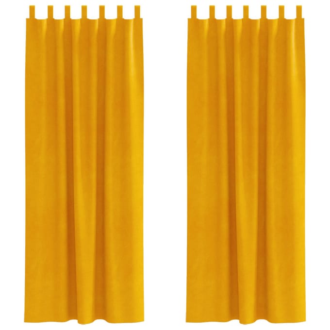 vidaXL - Gordijnen - 2 - st - Mosterdgeel - 140 - x - 245 - cm - fluweel