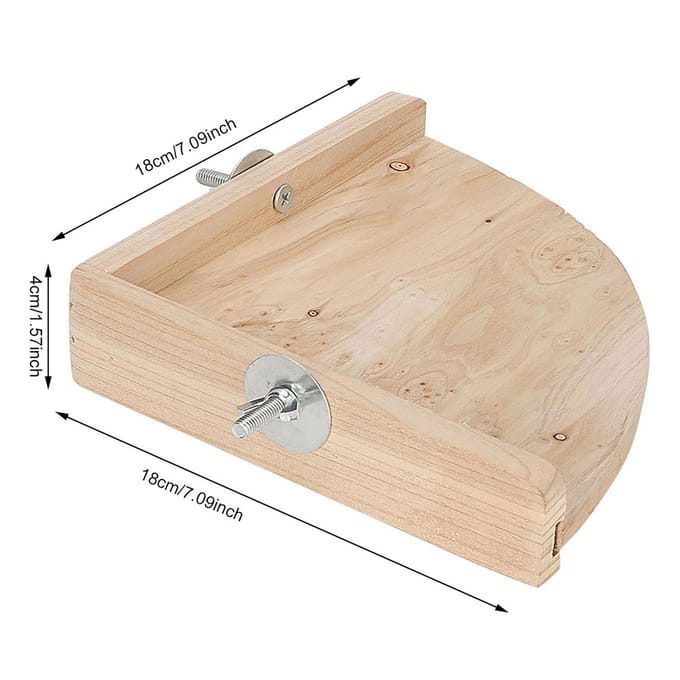 Support d'angle en bois pour cage à perroquets, hamsters, chinchillas et petits animaux white