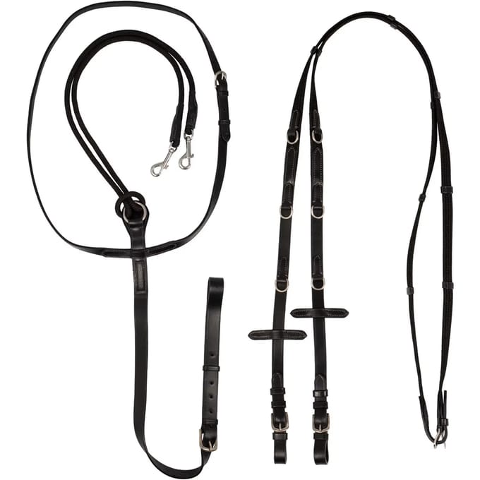 Halsband voor paard van leer en nylon Acavallo Italian Dori