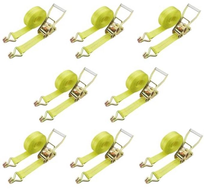 Ratchet Tie Down Strap 2" x 27" - 4PACK - Vrachtwagen- en Aanhangwagen Lading Bevestigen