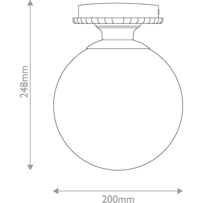 Elstead Plafondlamp Otis, zwart/opaal, Ø 20 cm, glas, IP44, E27