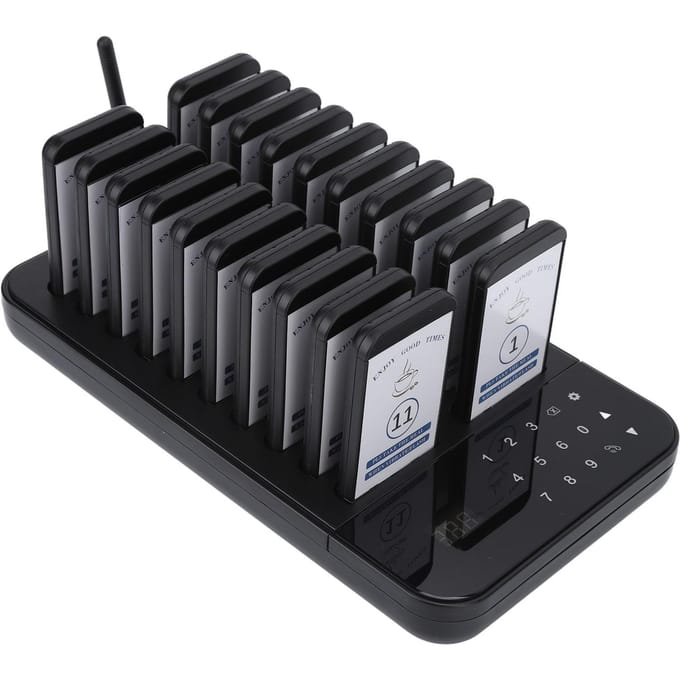 Système d'appel sans fil 3 modes d'appel Contrôle tactile Maximum 998 bipeurs Bip restaurant avec 20 EU Plug