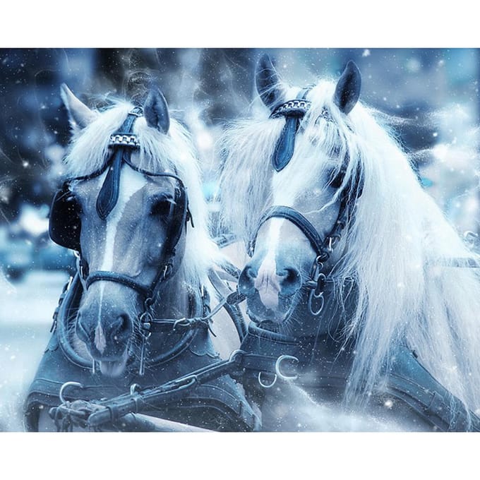 Diamant dier sneeuwpaard diamant kruissteek strass schilderij bruiloft decor thuis 20X30CM gray