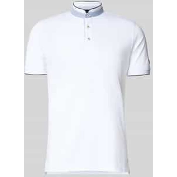 Regular fit poloshirt van puur katoen met opstaande kraag