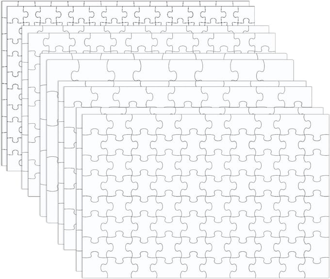 Blanco Legpuzzels - DIY Puzzels - Warmte Overdracht - Overschilderbaar Beschrijfbaar - 10x15 cm - Wit