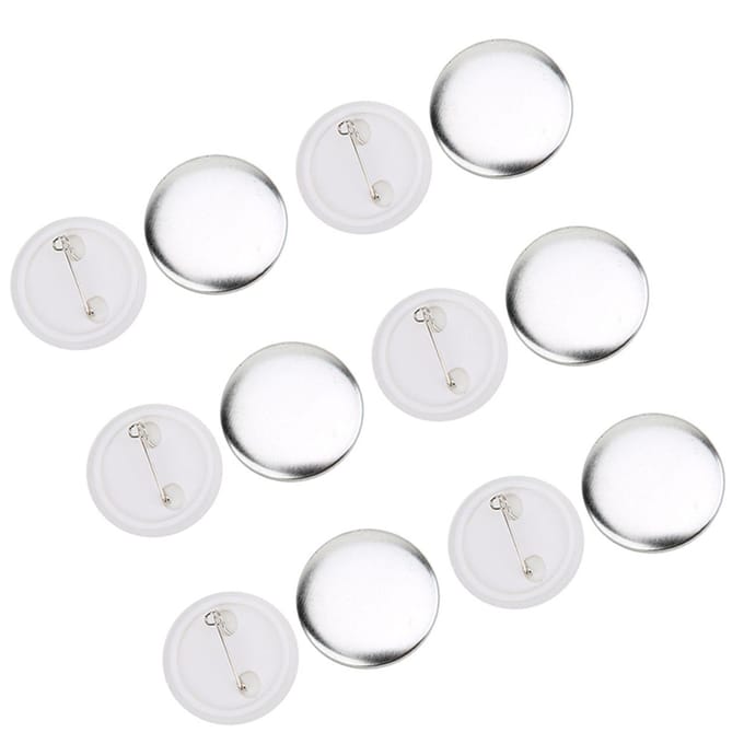 100 sets 37 mm badgespeldknoponderdelen, badgemaakbenodigdheden, doe-het-zelf-knutselmaterialen white