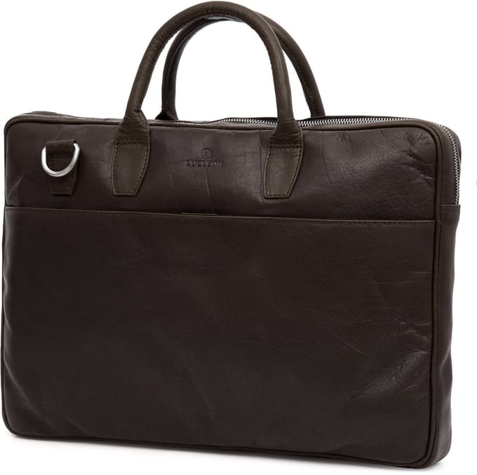 Montreal Dunne 15" Executive Bruine Leren Tas