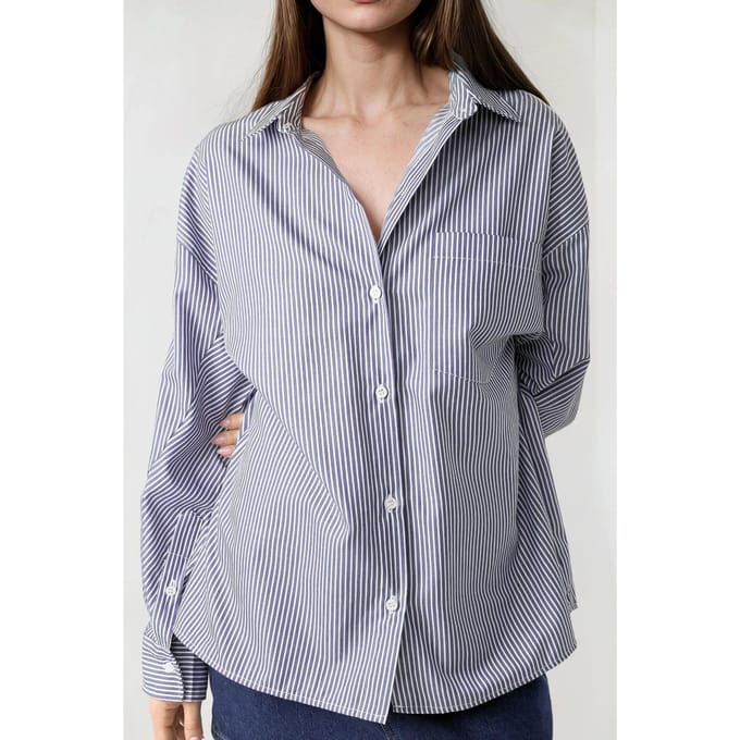 Overgrote Gestreepte Casual Shirt