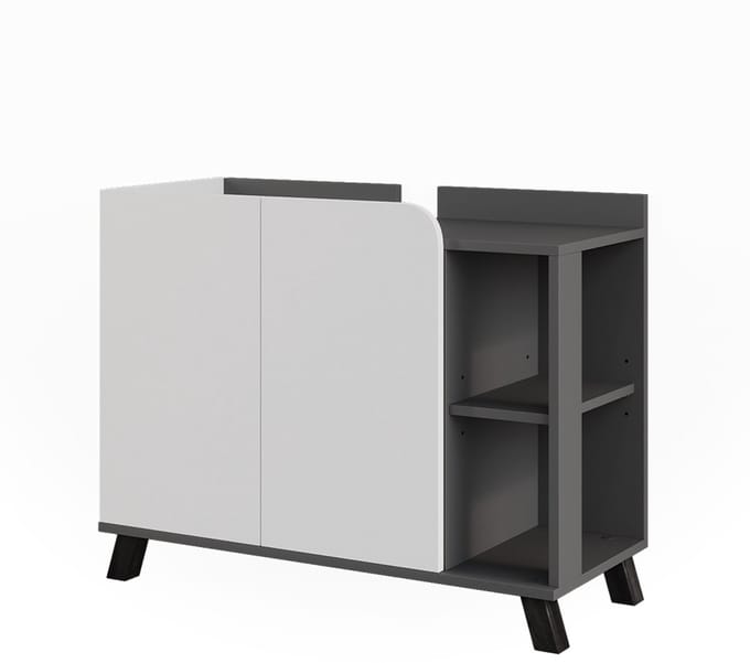 Vicco Karen Wastafelonderkast – 80 x 65 cm met 2 deuren Antraciet/wit