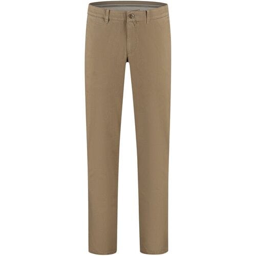 Com4 Broek Modern Chino Micro Pattern Near Faux-Uni Subtle Cotton Stretch Donker Beige / male
