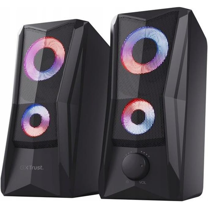 Trust GXT 606 Javv - Gaming Speakerset - 2.0 Stereo - RGB Verlichting - 12W Piekvermogen - Zwart
