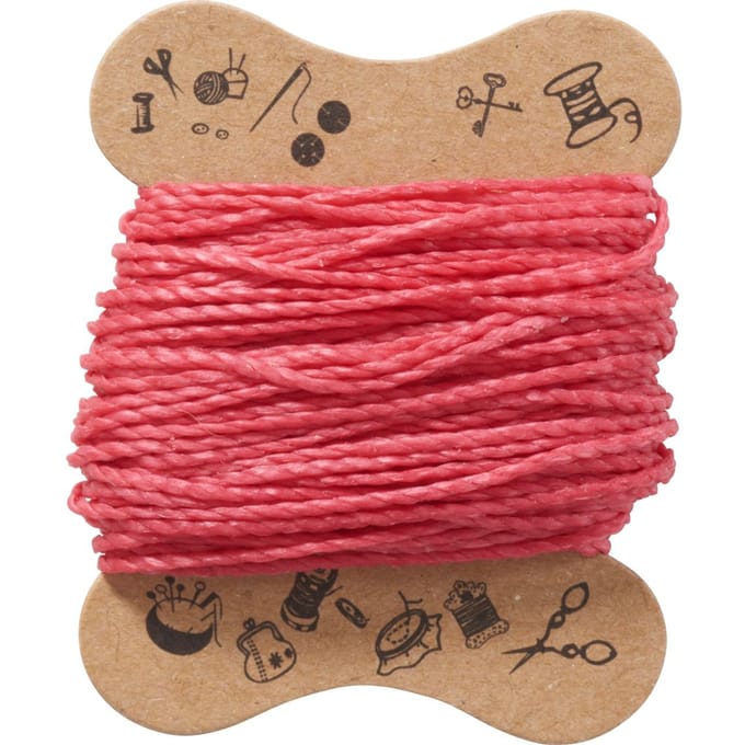 Micro macramé koord, gewaxt - Fuchsia