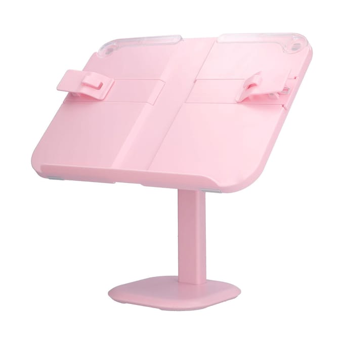 Verstelbare Hoogte Lichtgewicht Draagbare Plastic Roze Boekenstandaard voor Kinderen Lezen Schilderen white