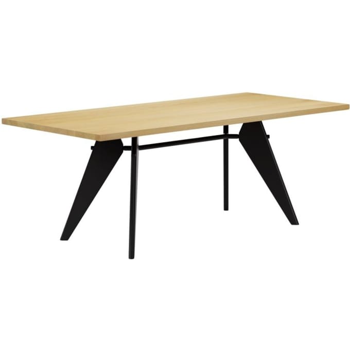 Vitra EM Table - 200 cm - diepzwart - Eiken