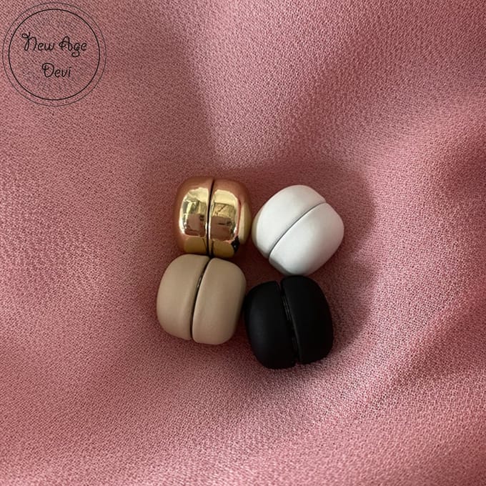 New Age Devi - Hoofddoek Magneet - Hijab accessoires - Gum Zwart(2 paar)