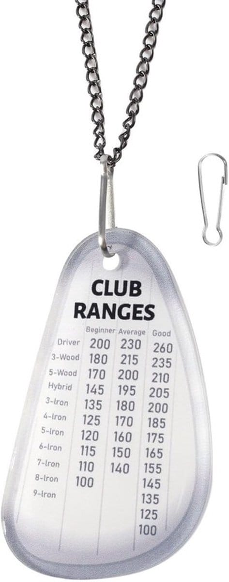 Jhubersproducts - Golf Club Range Chart Card - Acryl Yardage Kaart