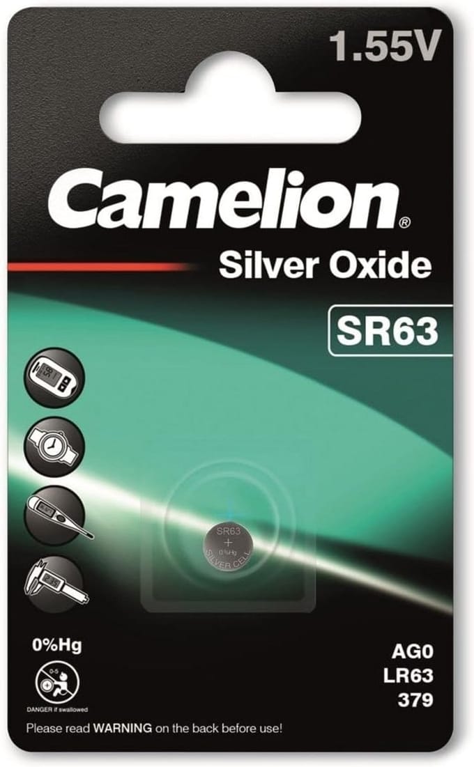 SR63W 1,55 V Zilveroxide Knoopcelbatterij