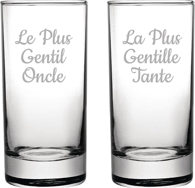 Longdrinkglas gegraveerd - 28,5cl - Le Plus Gentil Oncle & La Plus Gentille Tante