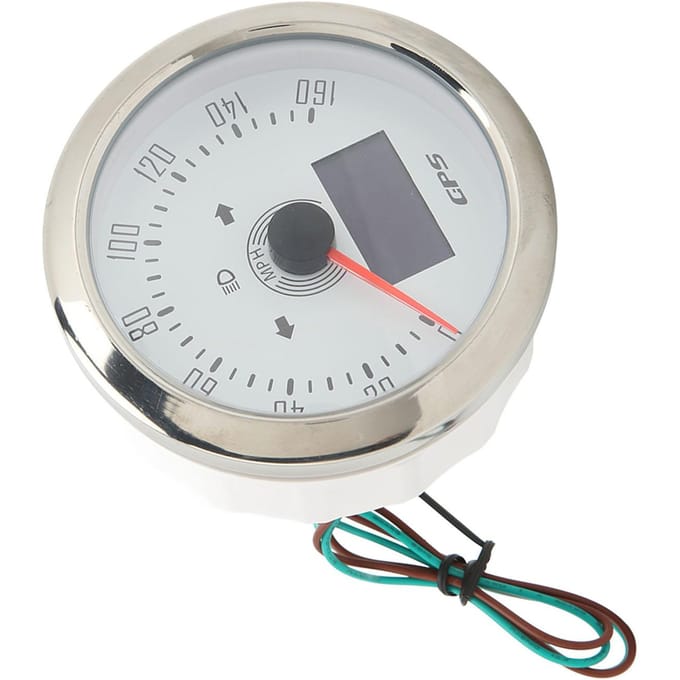 85mm 3-in-1 GPS Snelheidsmeter 0-160MPH Kilometerteller Meter met OLED Display Kilometerstand COG Functies 9-32V voor Camper Boot Schip Auto white