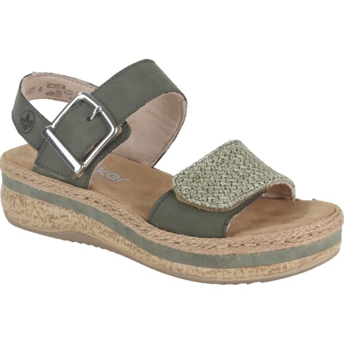 Rieker Sandalen groen Synthetisch - Maat 38