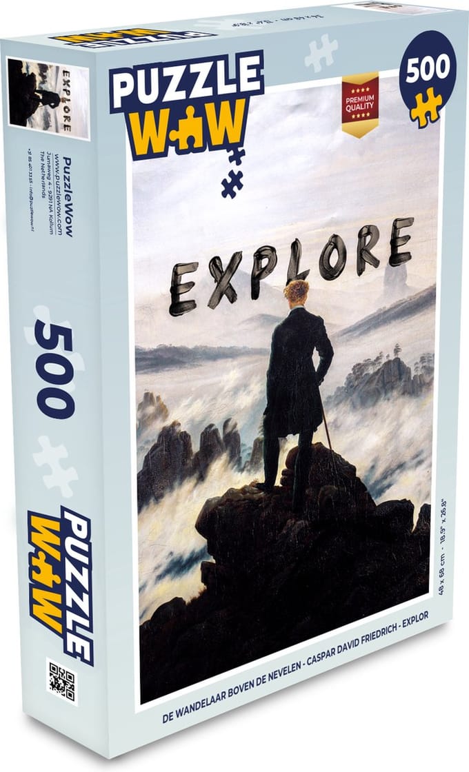 Puzzel De wandelaar boven de nevelen - Caspar David Friedrich - Explore - Legpuzzel - Puzzel 500 stukjes