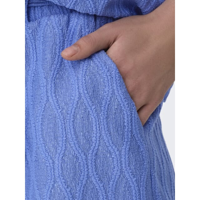 Only blauwe dames broek   Regular fit   Steekzakken   Structuur patroon   Elastische boord   Regular waist Blauw S