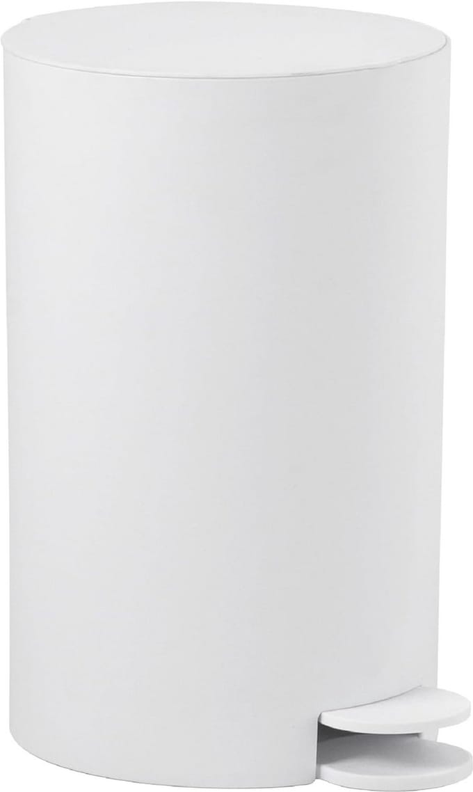 Pedal Bin - Afvalemmer Prullenbak - Hygiënisch Afval - Met Deksel - 3 Liter - Mat Wit