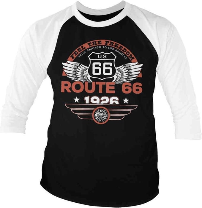 Route 66 Raglan top -S- Feel The Freedom Zwart/Wit