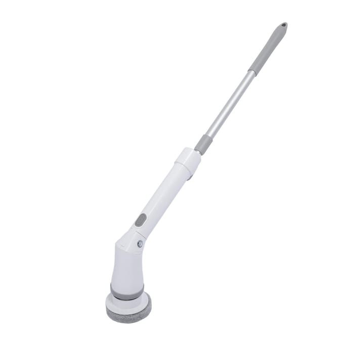 Brosse de Nettoyage Sans Fil Rechargeable Automatique Rotative Extensible Multifonctionnelle Électrique white