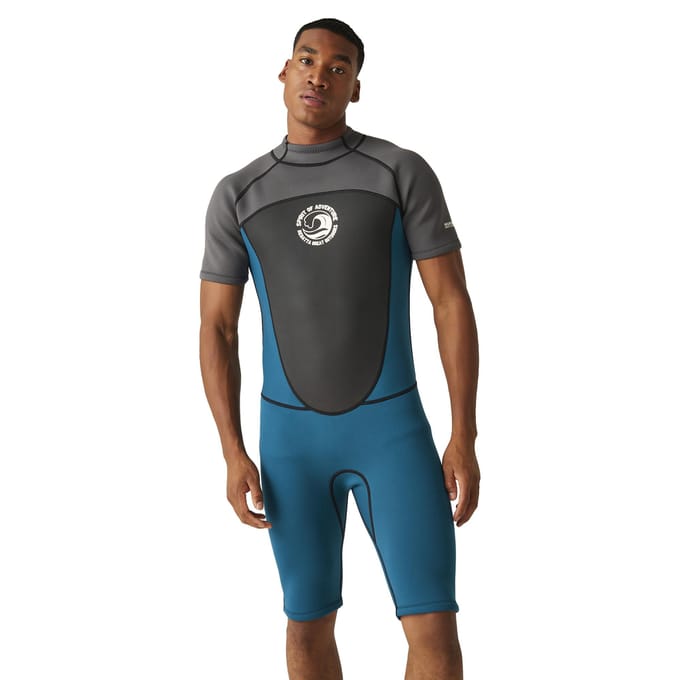 Regatta Heren kort wetsuit (Zwart/Donkergrijs/Wit)