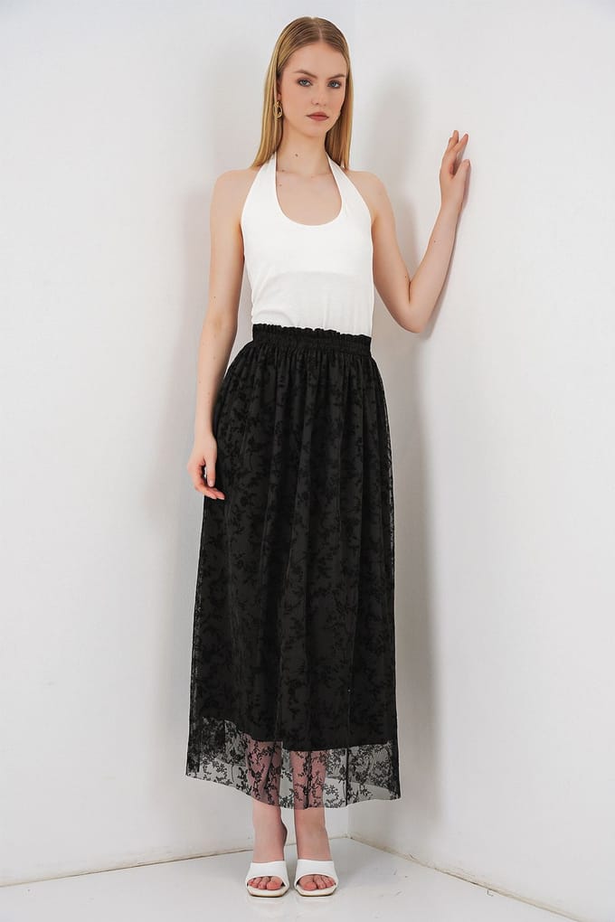 Bloemen Hoge Taille Maxi A-Lijn Rok