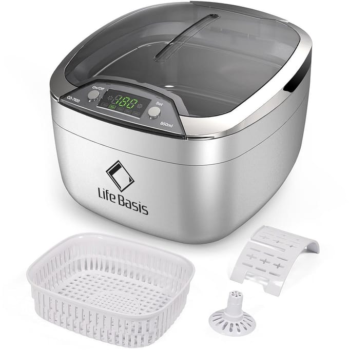 Ultrasoon Reiniger - Schoonmaakapparaat - Sieraden Reinigen - Digitale Timer - 850 ml - Wit