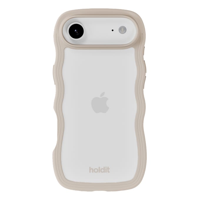Holdit Wavy Case geschikt voor Apple iPhone Air - Transparent / Light Beige