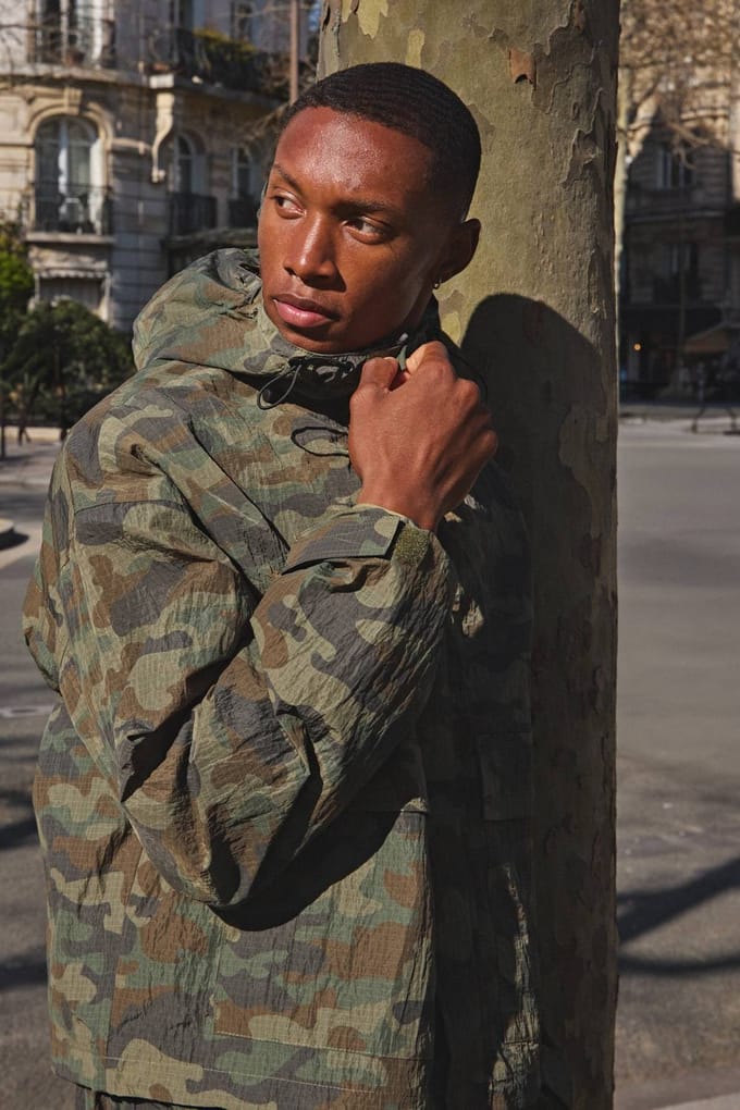 Oversized Boxy Camo Ripstop Sports Cagoule | Green | Size Medium