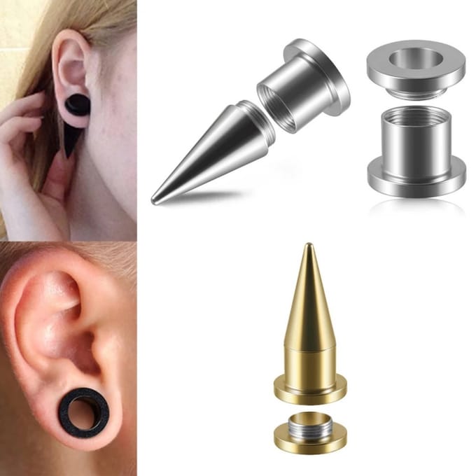 Taper - tunnel set screw fit 10 mm - goud - LMPiercings