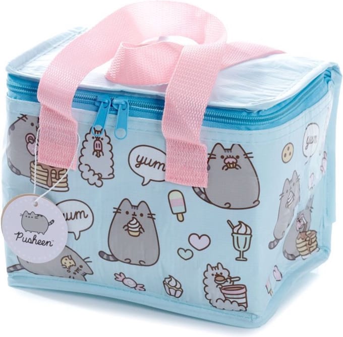 Kleine lunch/sixpack koeltas - Pusheen kat print - 21 x 15 cm - 4,4 L