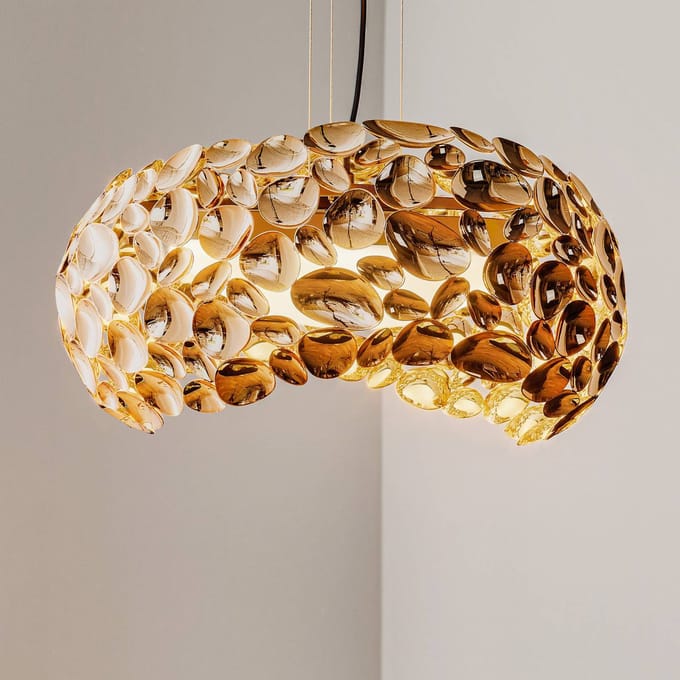 Schuller Valencia Narisa LED hanglamp Ø 46 cm roségoud/bruin